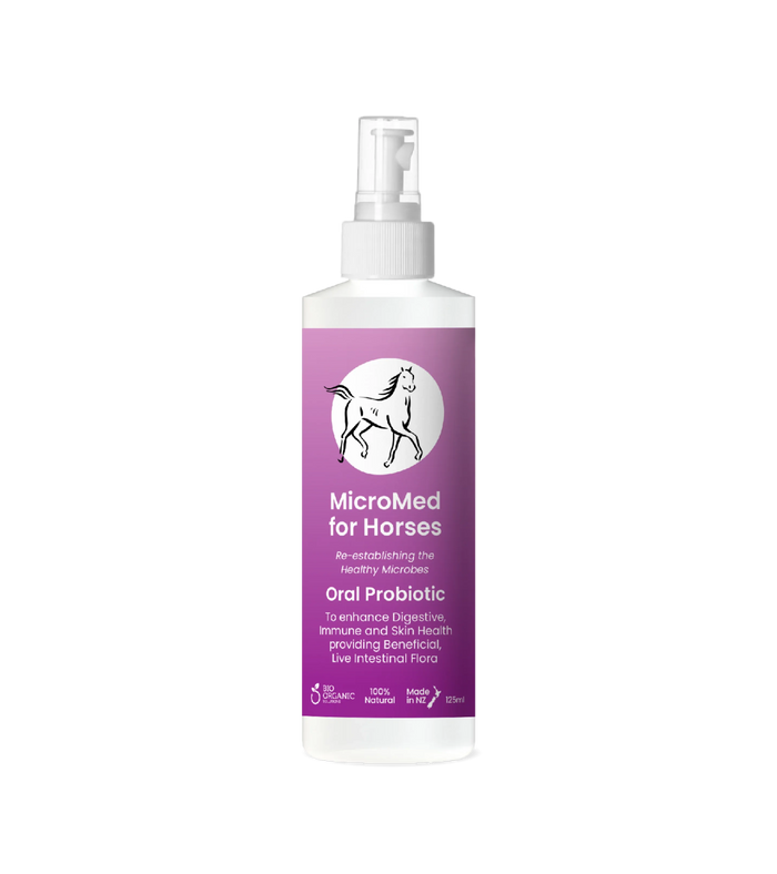 MicroMed for Horses Care ongoing care solution in a 500ml bottle, designed to support equine health and well-being.