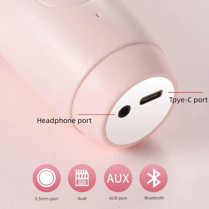 Wireless Bluetooth microphone for singing and karaoke, rechargeable, with dealonline.co.nz branding visible in the image.