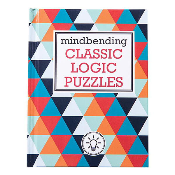 Book cover with a colorful mosaic of red, blue, and orange triangles, featuring a title box and lightbulb graphic.