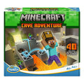 Thinkfun game box showing Steve with a chest in a blocky lava cave with zombies, spiders, and 40 puzzle challenges.