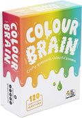 White game box with a vibrant rainbow paint drip design, bubbly lettering, and a badge for 120 new questions.