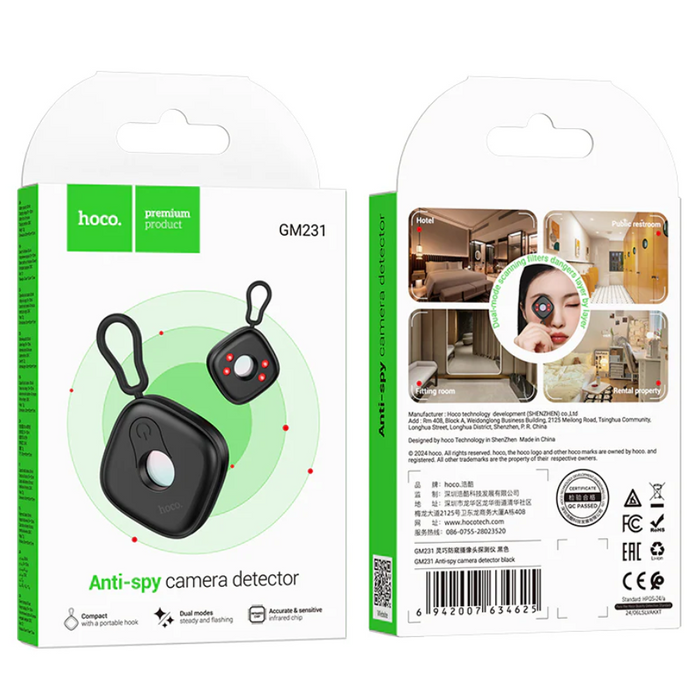 Techplus Mini Portable Hidden Camera Detector with infrared finder, compact device for detecting hidden cameras and surveillance.