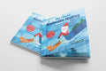 Two blue board books with watercolor Santa and reindeer illustrations and a red Leabhar Fuaime sound book icon.