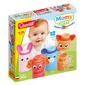 Box of 12 soft, stackable animal blocks in bright colors featuring a baby and various animal-shaped toy characters.