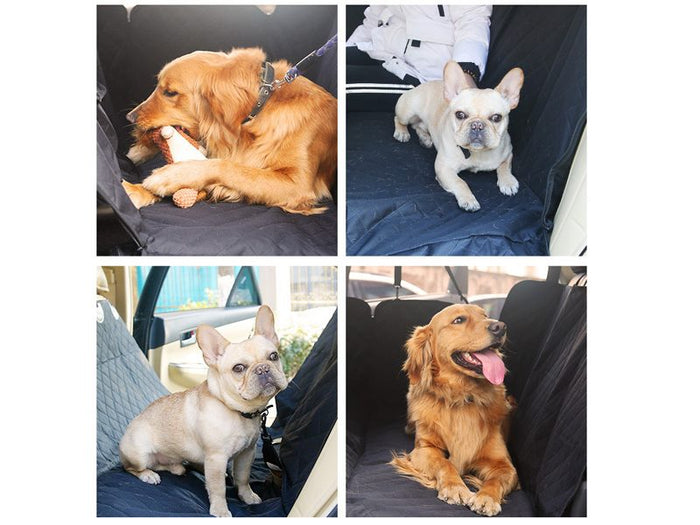 Waterproof pet back seat cover hammock by dealonline.co.nz, non-slip protector mat for car back seats with side flaps.