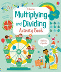 Teal book cover featuring a Ferris wheel of math problems, cartoon kids, and colorful beach-themed illustrations.