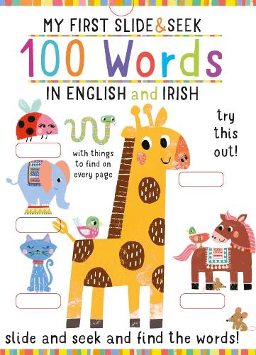 Colorful children's book cover with a large yellow giraffe, blue elephant, and various animals with sliding window tabs.