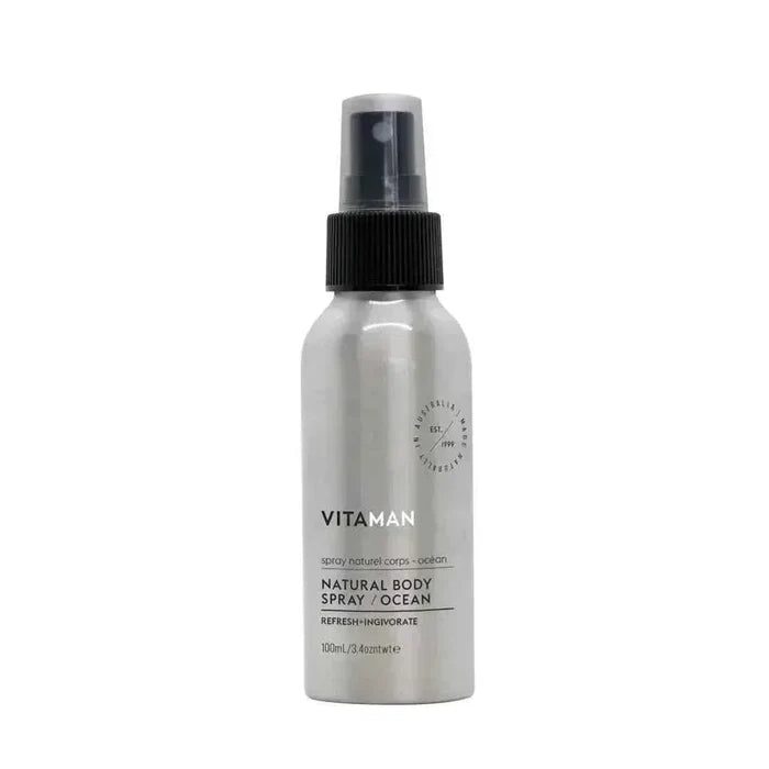VITAMAN Australia Natural Ocean Body Spray 100ml, refreshing scent, spray bottle, suitable for daily body refreshment.