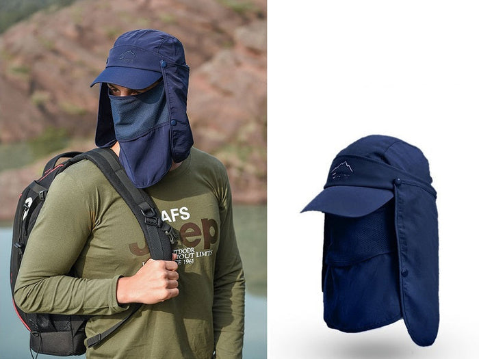 Navy wide brim bucket hat from dealonline.co.nz, outdoor fishing and hiking sun hat with UV protection.