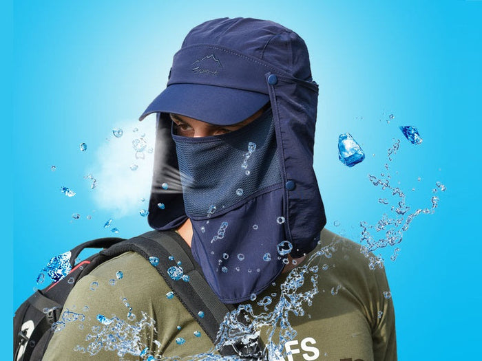 Navy wide brim bucket hat from dealonline.co.nz, outdoor fishing and hiking cap with UV protection, sun shield for outdoor activities