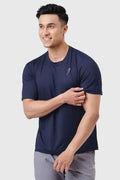 Navy Ember running T-shirt by Fuaark Nz, performance T-shirt for runners, lightweight and breathable athletic apparel.