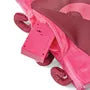 Close-up of a pink plush toy showing a rectangular electronic compartment and several small, curled pink arms.