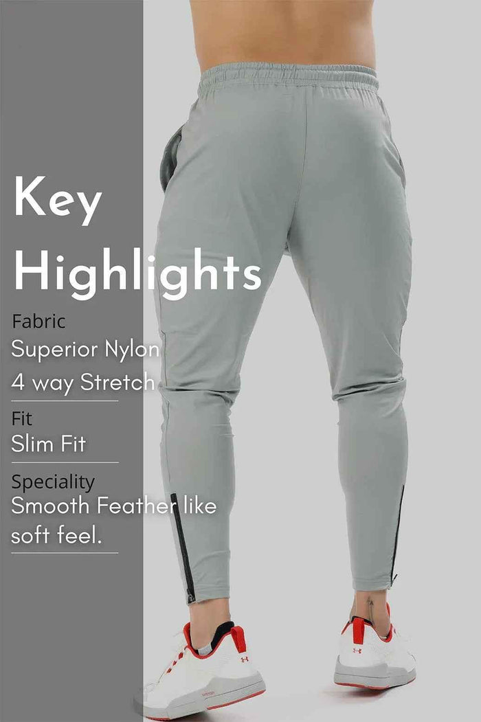 Light grey Nylon Supreme Track by Fuaark Nz, showcasing its sleek design and lightweight nylon material.