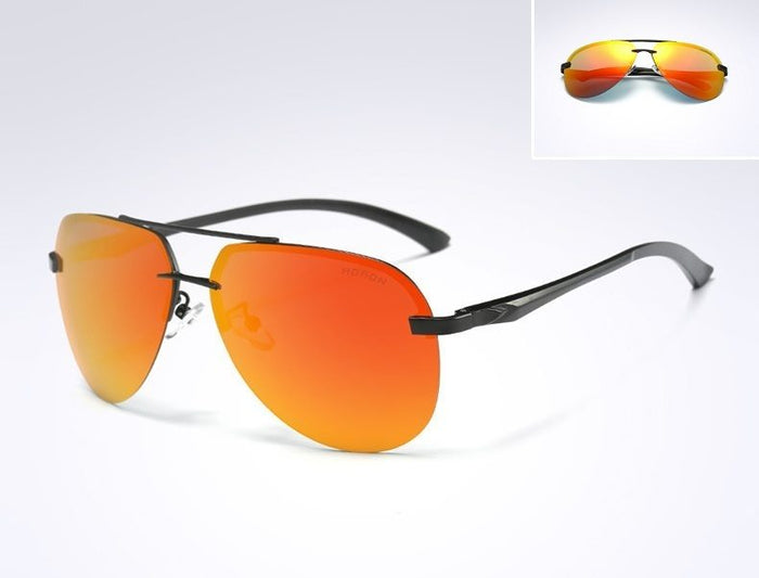 Dealonlinenz polarized sunglasses with orange mirror HD lenses, anti-blue ray coating, hydrophobic finish for outdoor use