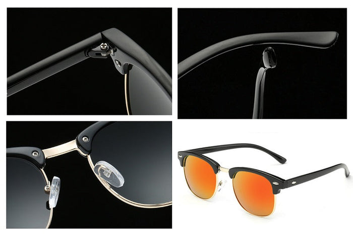 Dealonlinenz polarized sunglasses with orange mirror HD lenses, anti-blue ray, hydrophobic coating, stylish and UV protective.