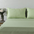 Organic cotton coloured sheet set in reef blue with 250 thread count, featuring fitted and flat sheets from Whites of London NZ.
