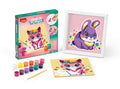 Maped Creativ Paint by Number kit featuring cat and purple bunny canvases, colorful paint pots, and a brush.