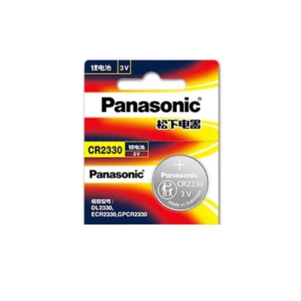 Panasonic CR2330 watch batteries in a 1-pack, small round lithium batteries for watches and electronic devices.