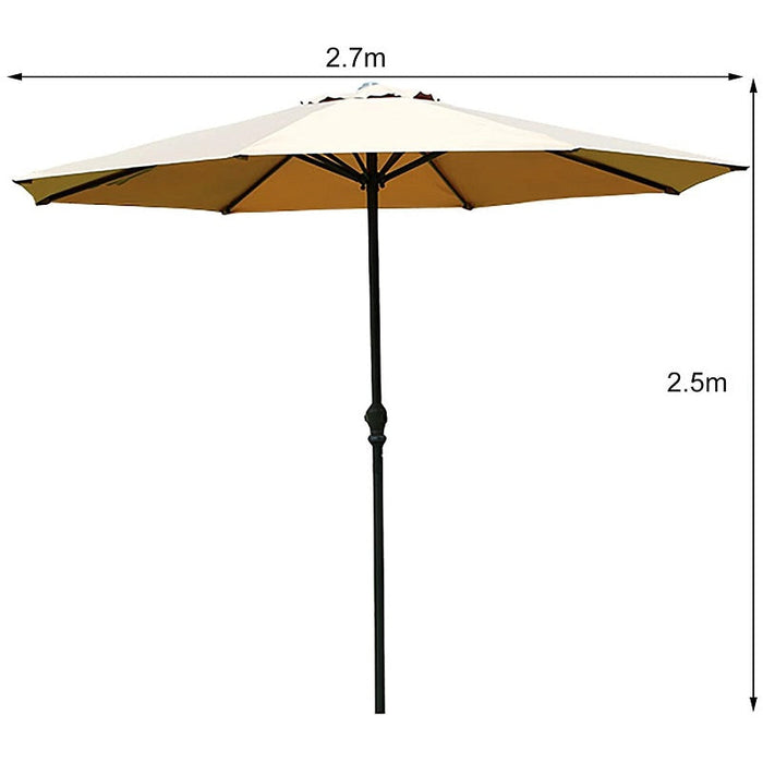 Large 2.7m dealonline.co.nz patio umbrella with sun-resistant fabric, ideal for garden or balcony outdoor shade.