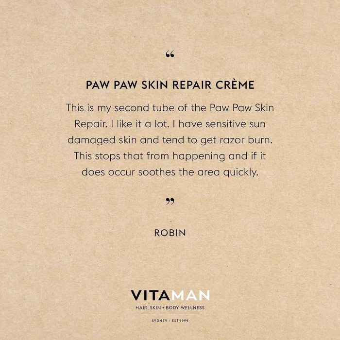 VITAMAN Australia Paw Paw Skin Repair Creme 100ml, moisturizing body cream with natural paw paw extract and gentle formula.