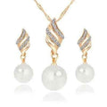 Stylish 3Sixty5 pearl jewelry gift set featuring a golden pearl necklace and matching earrings, elegant and suitable for special occasions.