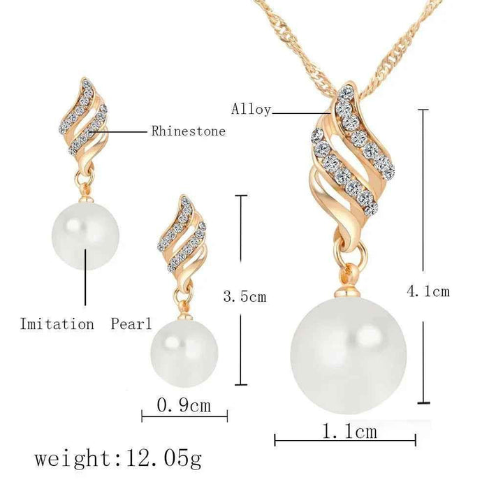 Stylish 3Sixty5 pearl jewelry gift set featuring elegant golden pearl necklace and matching earrings.