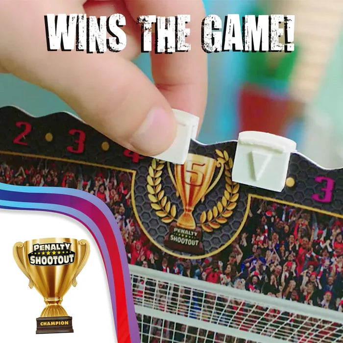 Hand moving a white score slider on a soccer-themed game board featuring a stadium crowd and trophy graphics.