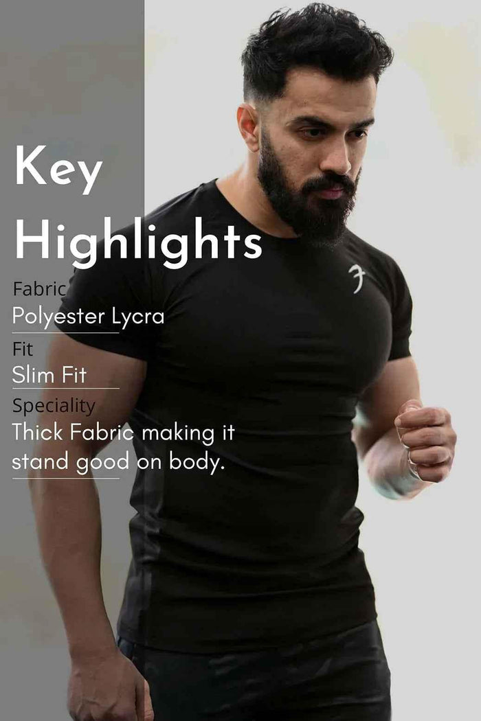 Black Fuaark Nz Performance T-shirt, casual fit, soft fabric, with subtle logo detail on front, ideal for activewear.