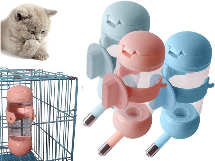 Dealonline.nz pet drinker bottle water feeder 500ml with clear plastic design and spout for easy hydration of pets.