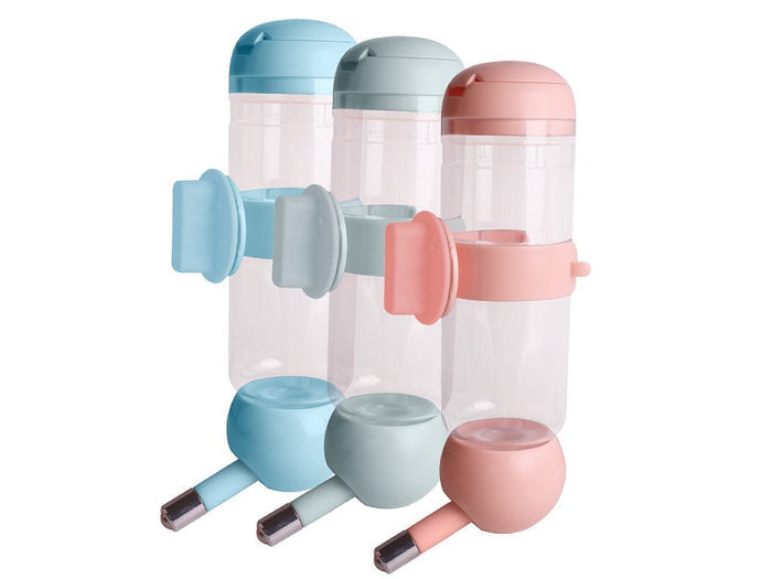 Pet drinker bottle water feeder 500ml from dealonline.co.nz, clear plastic water bottle with a spout for pets.