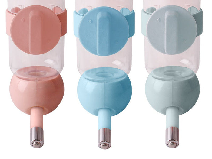Pet drinker bottle water feeder 500ml from dealonline.co.nz, featuring a transparent plastic water container with a nozzle for pets.