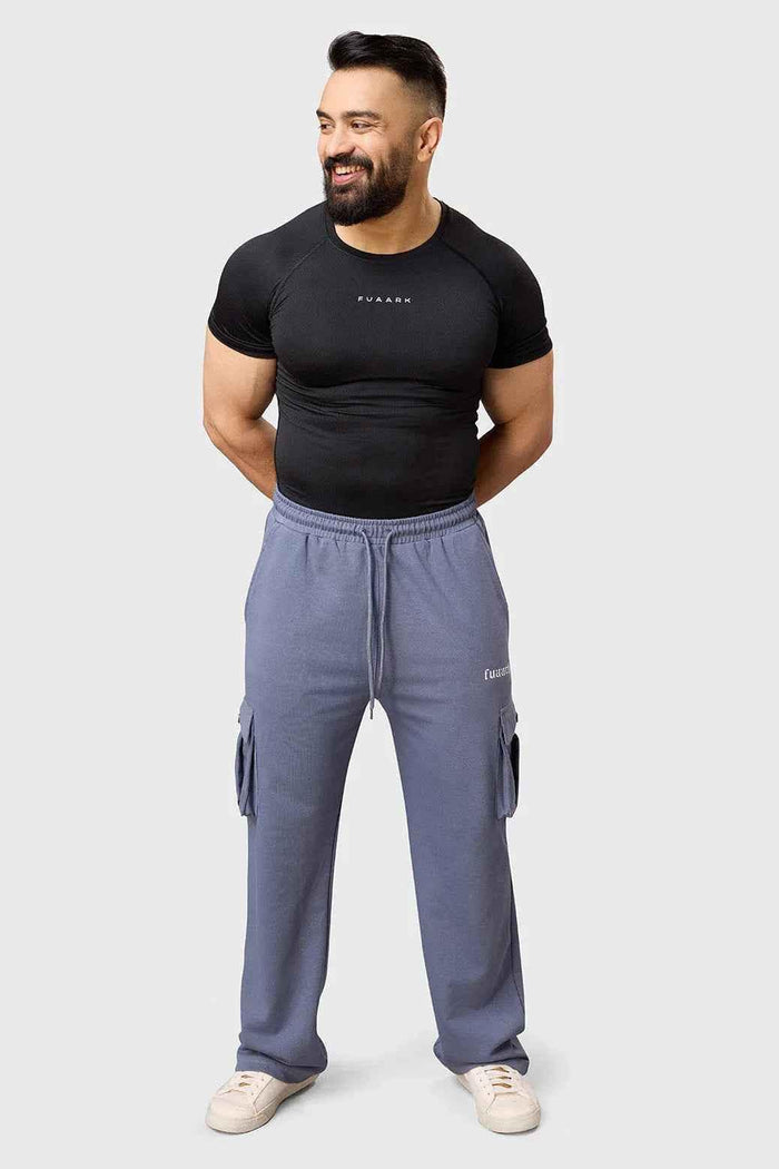 Fuaark Nz Pinnacle Pocket Pants grey joggers with side pockets and tapered fit, casual men's athletic wear.