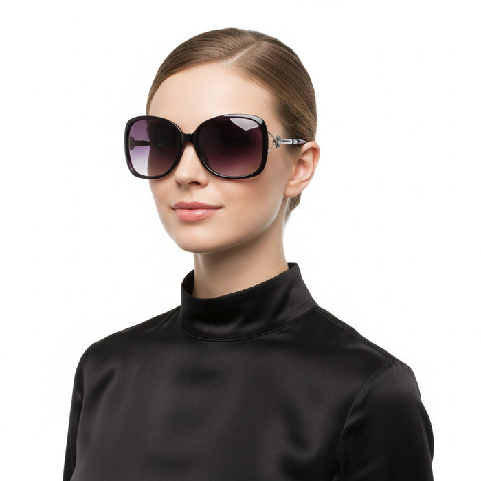 Purple polarized lens flower deco sunglasses by dealonline.co.nz with stylish floral design and UV protection.