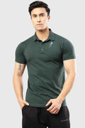 Green Polo T-shirt by Fuaark NZ, casual short-sleeve T-shirt with a classic collar and button placket.