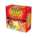 Red rectangular box for Spelling Pop Bingo with yellow text, cartoon children playing, and phonics skills for ages 4+.