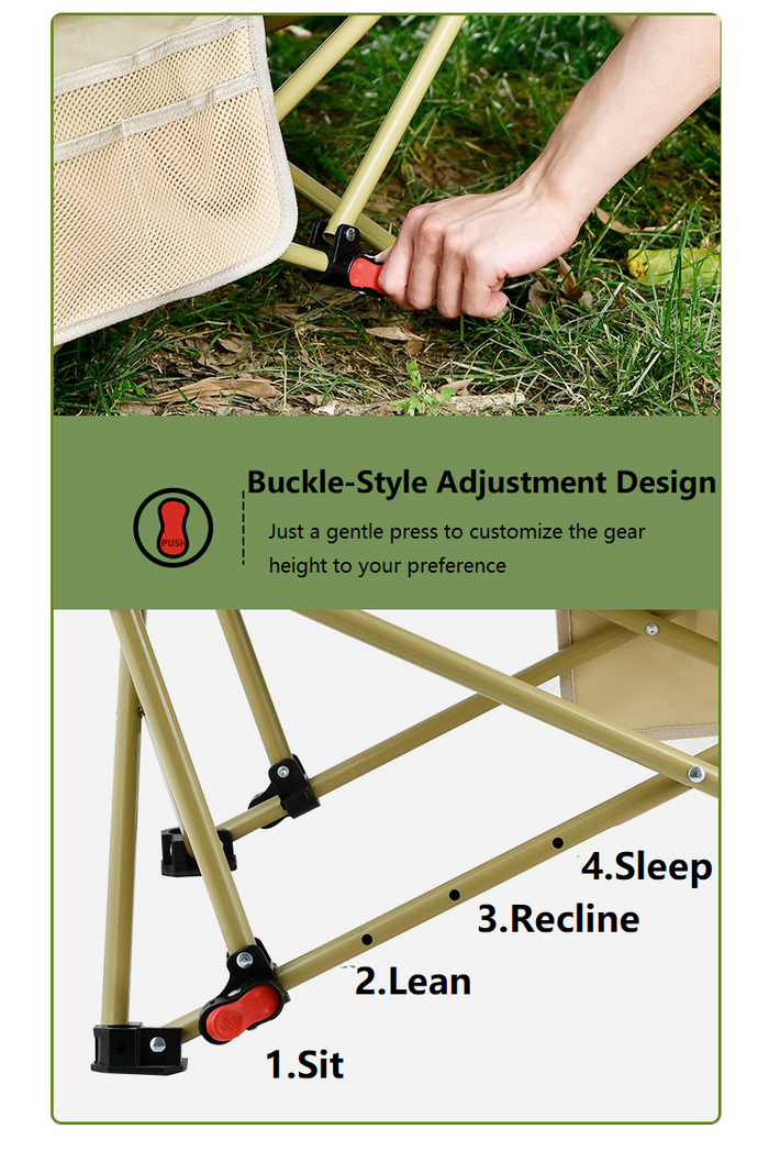 ECOTREK portable folding beach chair in black, designed for enhanced size and comfort, ideal for outdoor relaxation.