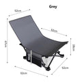Gray ECOTREK portable folding beach chair suitable for outdoor and office use, with a lightweight, compact design.