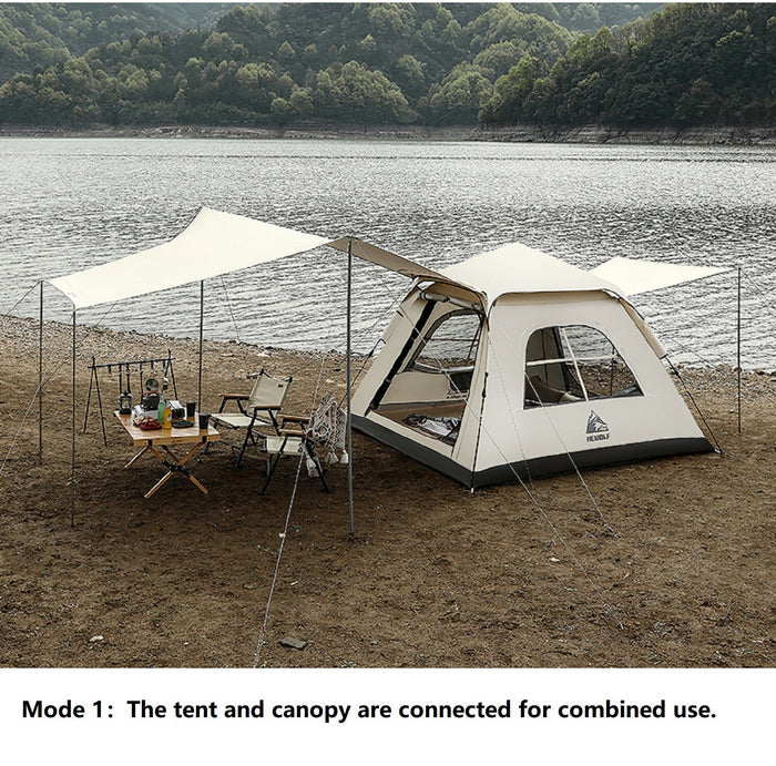 ECOTREK waterproof portable camping tent with canopy, fully automatic, ideal for all-season outdoor camping adventures.