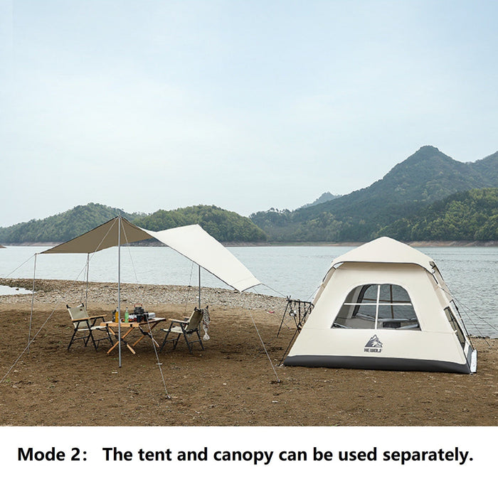 ECOTREK portable white waterproof camping tent with canopy, fully automatic, ideal for all-season outdoor camping adventures
