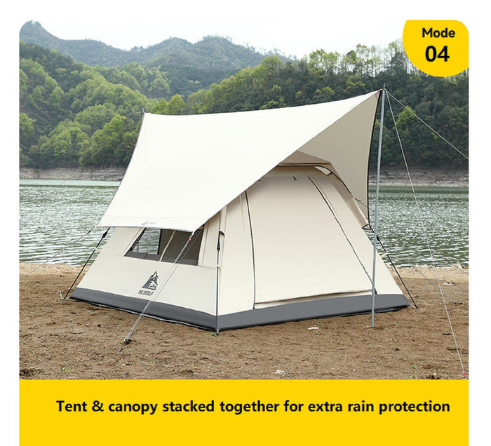 ECOTREK waterproof portable camping tent with canopy, fully automatic, suitable for all-season outdoor camping adventures.