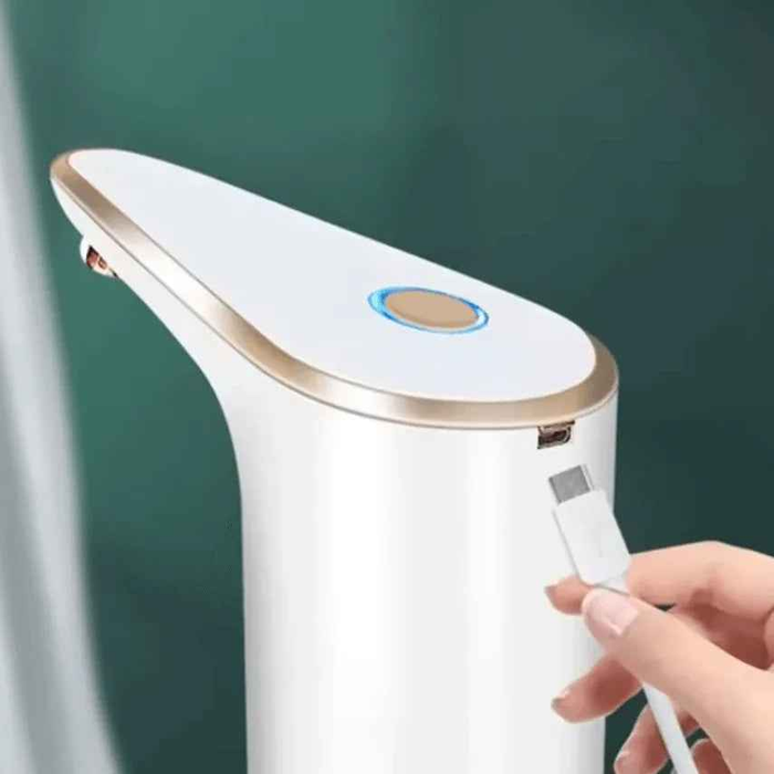 Techplus portable USB rechargeable water bottle dispenser pump with a sleek design and easy-to-use interface.