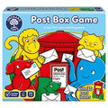 Colorful game box featuring a red post box and cartoon animals like a yellow monkey and blue octopus holding letters.