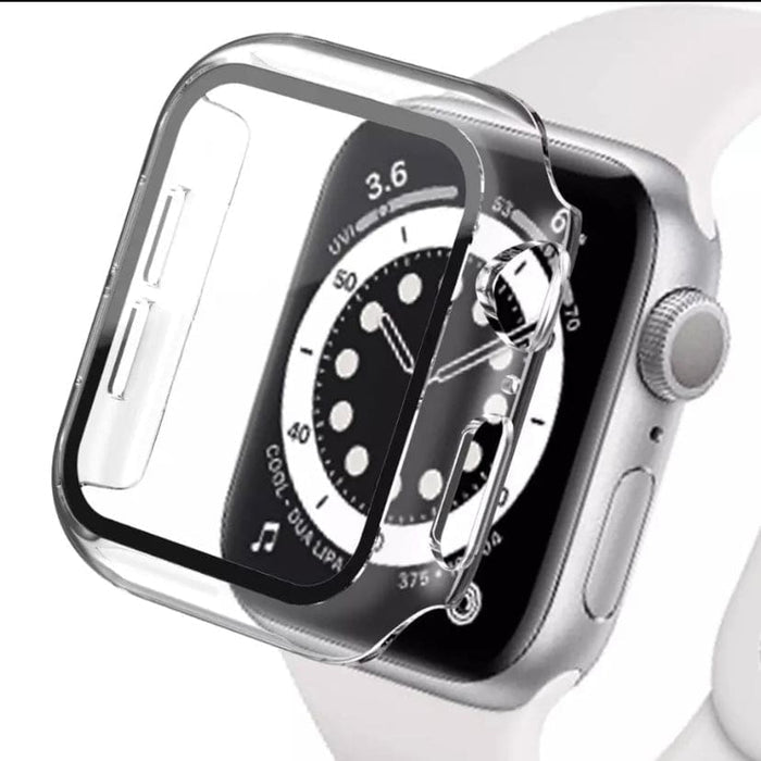 Clear protective case for Apple Watch Series 1 38mm, made by That Watch Shop, displayed on a watch with transparent design.