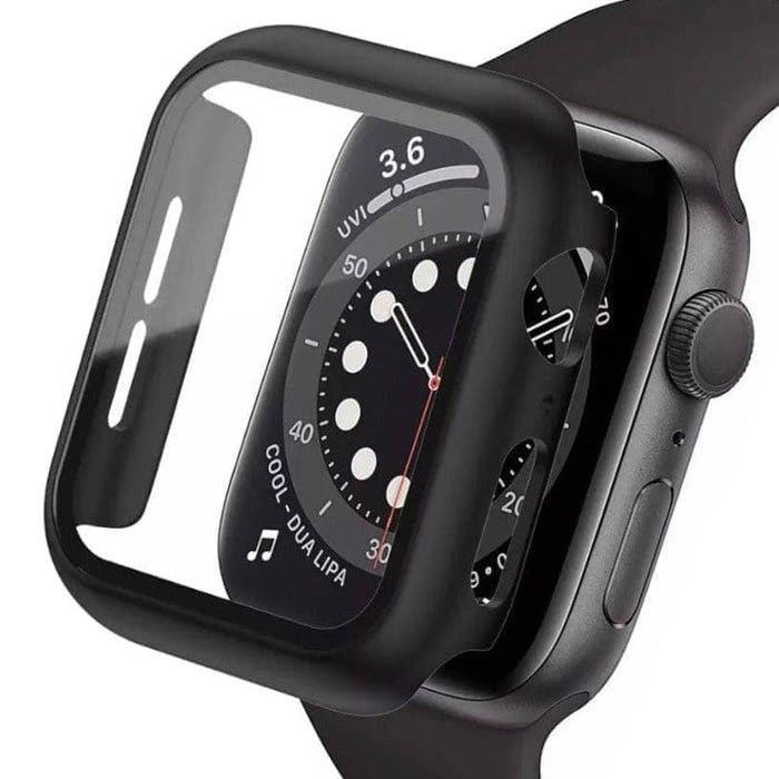Black protective case for Apple Watch Series 2 38mm, designed to safeguard the watch with a sleek, durable cover.