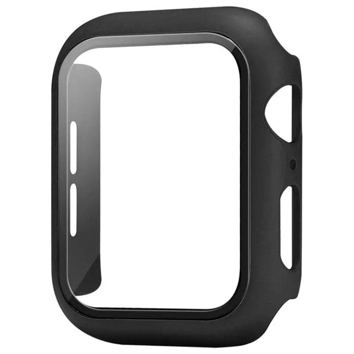 Black protective case for Apple Watch Series 7 (45mm), designed to safeguard the watch, shown on a white background.