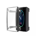 Black protective watch case for Fitbit Charge 3 and 4, designed to shield the device from scratches and impacts.