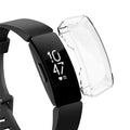 Clear protective case for Fitbit Inspire HR watch, fits the black fitness tracker, designed to shield and personalize the device.