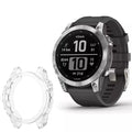 Clear protective case for Garmin fenix 7S and 7S Pro series watch, made by That Watch Shop, showcasing the transparent design.