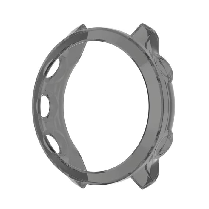 Black protective case for Garmin Forerunner 158 watch, designed to safeguard the watch with a circular, durable cover.