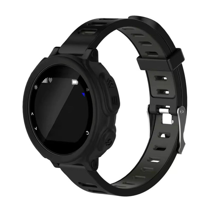 Black protective case for Garmin Forerunner 235 series, designed to shield and enhance the smartwatch.